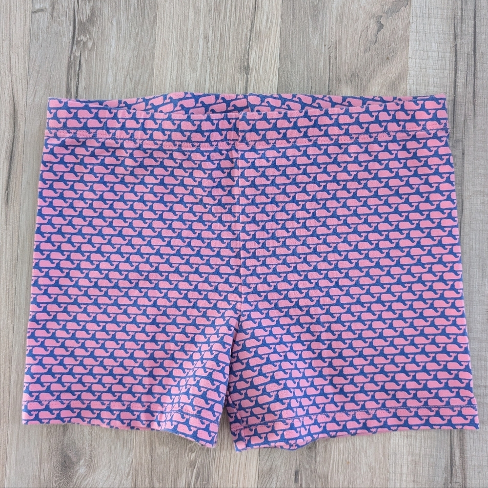Vineyard Vines Pink and Blue Whale Pattern Cartwheel Shorts, 10/12Y (V3)